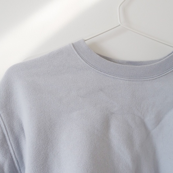 Aritzia Light Blue Cropped Sweatshirt - Picture 2 of 6